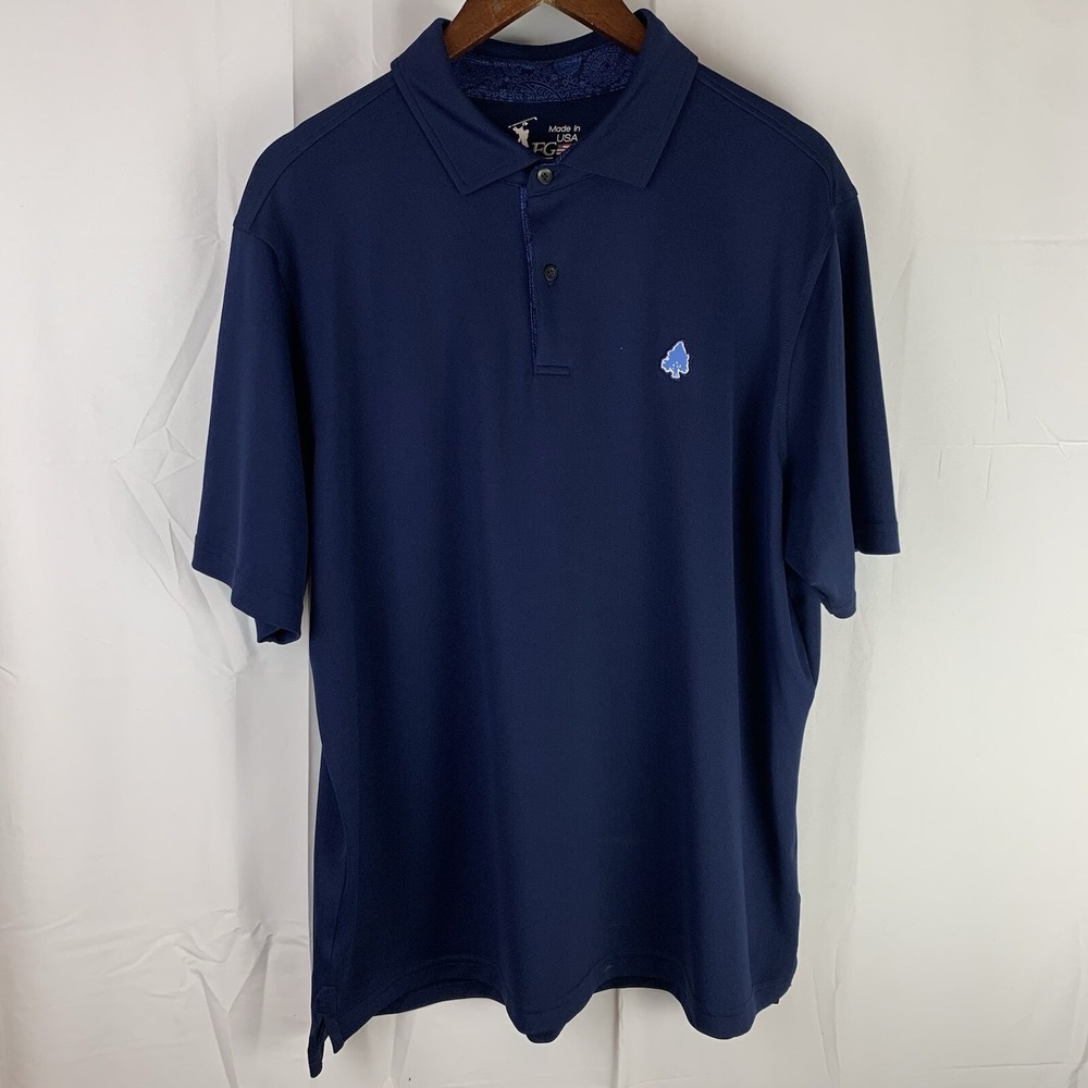 FG Tech Polo‎ Shirt Navy Blue Adult XL Short Sleeve Collared Golf